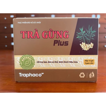 Trà Gừng Plus Traphaco | Cao Gừng, Mật Ong, Tinh Dầu Gừng, Tinh Dầu Quế | Thực Phẩm Bổ Sung