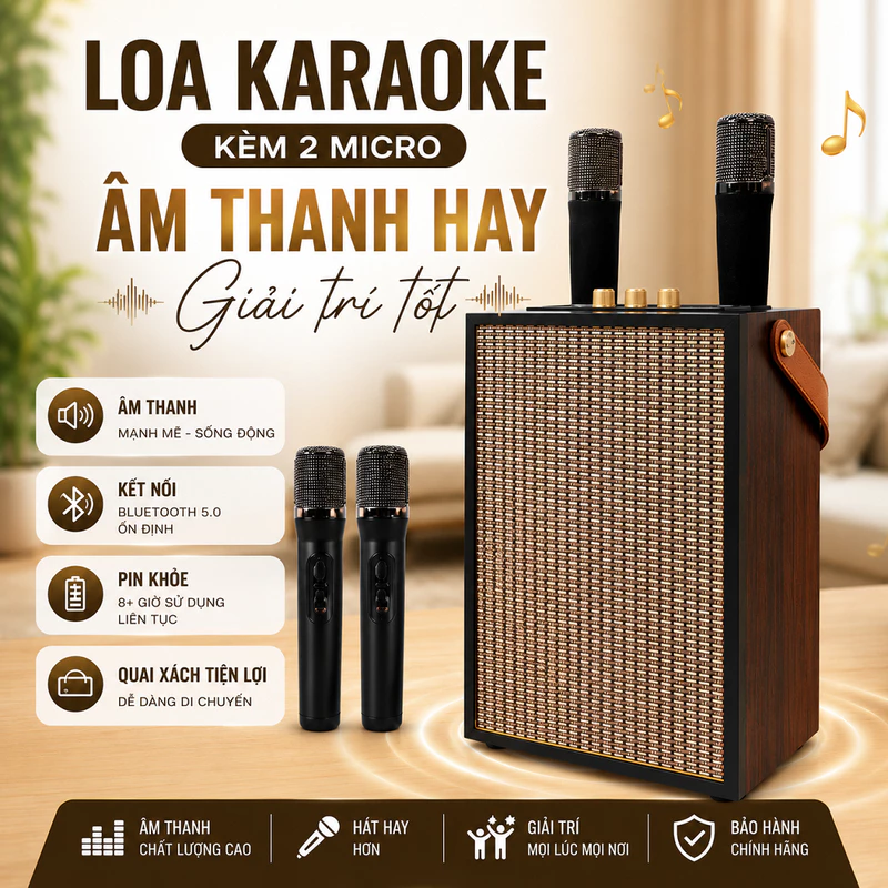 Loa Bluetooth M605 Kèm 2 Micro Bass Mạnh Âm Thanh Lớn Cực Đỉnh Bluetooth 5.2 Thế Hệ Mới, Thiết Kế Cực Đẹp, Dễ Sử Dụng — ảnh 1