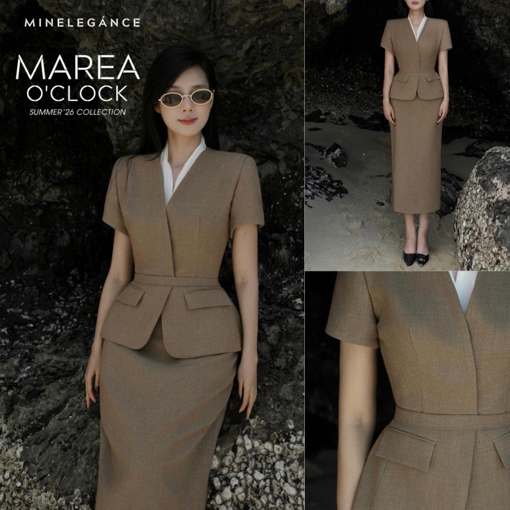 MINELEGÁNCE - SET VEST ÁO & CHÂN VÁY BÚT CHÌ THANH LỊCH, SANG TRỌNG - MIN116