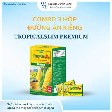 [HCM] Combo 3 Hộp Đường ăn kiêng Tropicalslim Premium Đường ăn kiêng (H/50 gói)