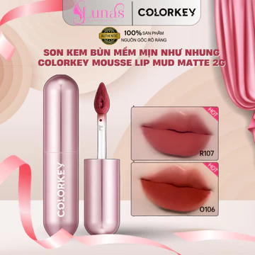 Son Kem Bùn Mềm Mịn Như Nhung Colorkey Mousse Lip Mud Matte 2g
