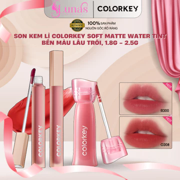 Son Kem Lì Siêu Mịn Môi Phiên Bảng Mới Colorkey Soft Matte Water Tint 1.8g/2.5gr Hàn Quốc