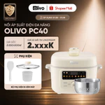 Nồi Áp Suất Điện Đa Năng Olivo PC40 Lòng Inox 304 4L – Màn OLED – Hầm Xương, Nấu Cơm, Lẩu, Xào - 2 Nắp Linh Hoạt - 1300W — ảnh 1