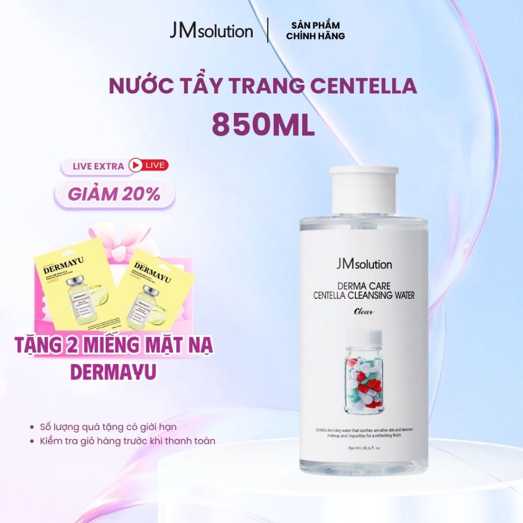 Nước Tẩy Trang JMSolution Derma Care Centella Hỗ Trợ Cấp Ẩm 850ml