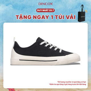 Giày Sneaker Vải Canvas Unisex Chính Hãng DINCOX C20 Black Sang Trọng Tinh Tế Đơn Giản