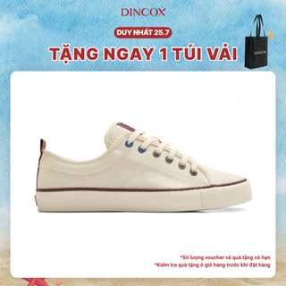 Giày Sneaker Nữ Nam Cổ Thấp Vải Canvas Unisex C40 Off/white Dincox Đơn Giản Tinh Tế Shoes Đế Bằng