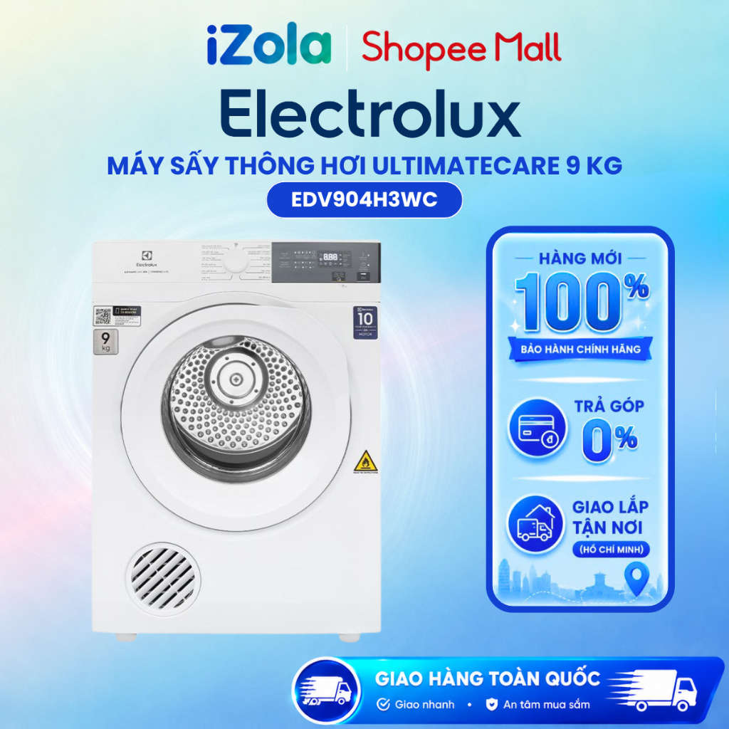 EDV904H3WC - Máy sấy thông hơi Electrolux UltimateCare 9 kg EDV904H3WC - Hàng chính hãng