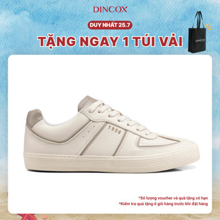 Giày Sneaker Da Nam Nữ DC36 MILK TEA DINCOX Shoes Đế Bằng