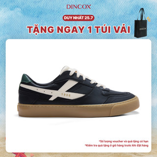 Giày Da Sneaker Nam DC39 BLACK COFFEE DINCOX Shoes Đế Bằng - Microfiber Leather
