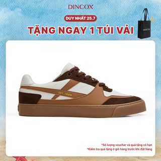 Giày Da Sneaker Nam Nữ DC39 MOCHA Dincox Shoes Đế Bằng - Microfiber Leather