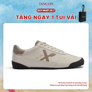 Giày Sneaker Da Nam Nữ Dincox DC47 BEIGE/TAUPE Shoes Đế Bằng, Bền Và Nhẹ Hơn