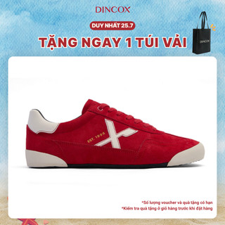 Giày Sneaker Nam Nữ Dincox DC47 RED Micro Suede Thời Thượng Shoes Đế Bằng, Bền Và Nhẹ Hơn