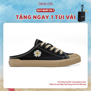 Giày Sục Đạp Gót Mules Vải DINCOX E10 INK Unisex Tăng Chiều Cao 4cm