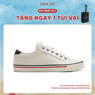 Giày Sneaker Nam Nữ Cổ Thấp Canvas DINCOX E12 CREAM LINE - Giày Vải Unisex Thời Trang Basic