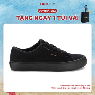 Giày Sneaker Vải Canvas Nam Nữ E18 Black DIncox - Giày Vải Đen Năng Động - Đế Khâu Bền Bỉ