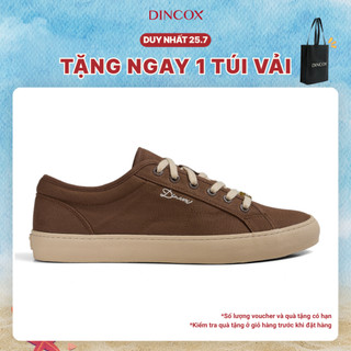 Giày Thể Thao Nam Nữ, Giày Sneaker Vải Canvas, Giày Thời Trang Dincox E18 Chocolate - Giày Nâu