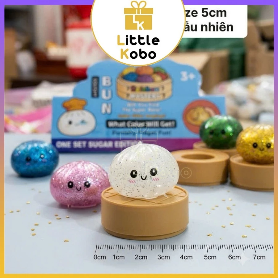 Bánh Bao Squishy Kim Tuyến Trân Châu Bóp Xả Stress Mềm Mại TPR Đồ Chơi Trẻ Em Hot Trend Slime