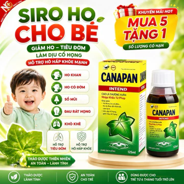 Siro Ho Cho Bé Canapan Intend - Giảm Ho, Tiêu Đờm, Ho Khan, Ho Có Đờm, Sổ Mũi, Cảm Cúm, Thảo Dược