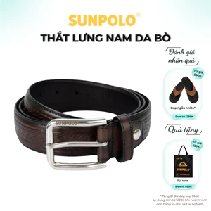 Thắt lưng nam da bò vân caro SUNPOLO BSMK47- 3 Phiên bản màu