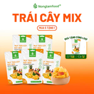 [5 Túi Tặng 1] Combo 5 Túi Mix Hỗn Hợp Trái Cây Sấy Dẻo Nonglamfood Túi 100g, Đồ Ăn Vặt Văn Phòng