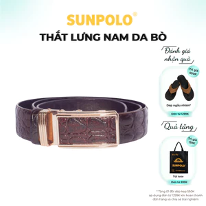 Thắt lưng nam da bò SUNPOLO Đen Nâu - BSAL01