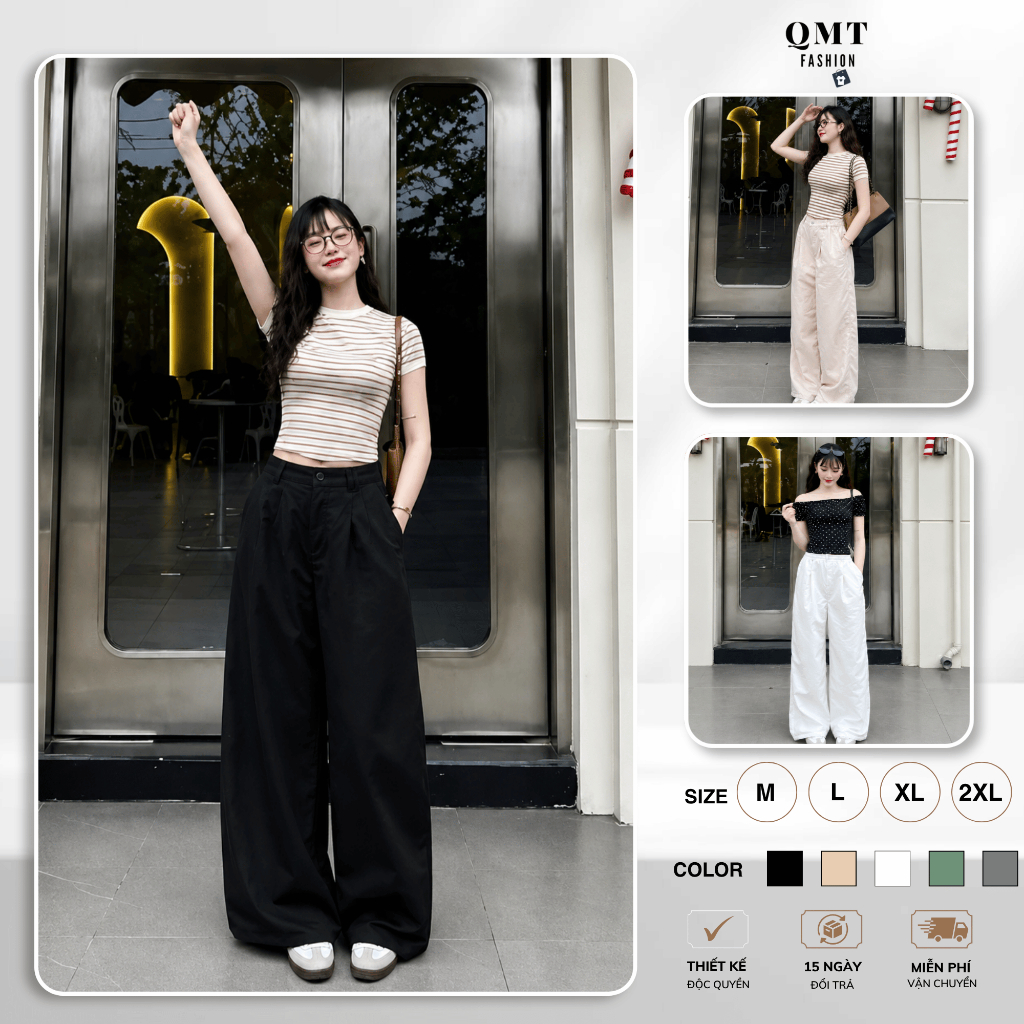 Quần KaKi Ống Rộng Lưng Chun, Quần Ống Xếp Ly  Dáng Suông Basic Phong Cách Hàn Quốc 006 | BigBuy360 - bigbuy360.vn