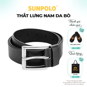 Dây nịt nam da bò SUNPOLO Đen Nâu - BELT33