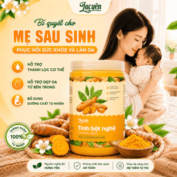 Tinh Bột Nghệ Đỏ Hưng Yên Lạc Yên Foods - Bột Mịn Nguyên Chất Hỗ Trợ Mẹ Sau Sinh Phục Hồi Sức khỏe