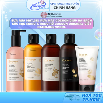 Sữa Rửa Mặt,Gel Rữa Mặt Cocoon Giúp Da Sạch Sâu Mịn Màng & Rạng Rỡ Cocoon Original Việt Nam140ml/310ml