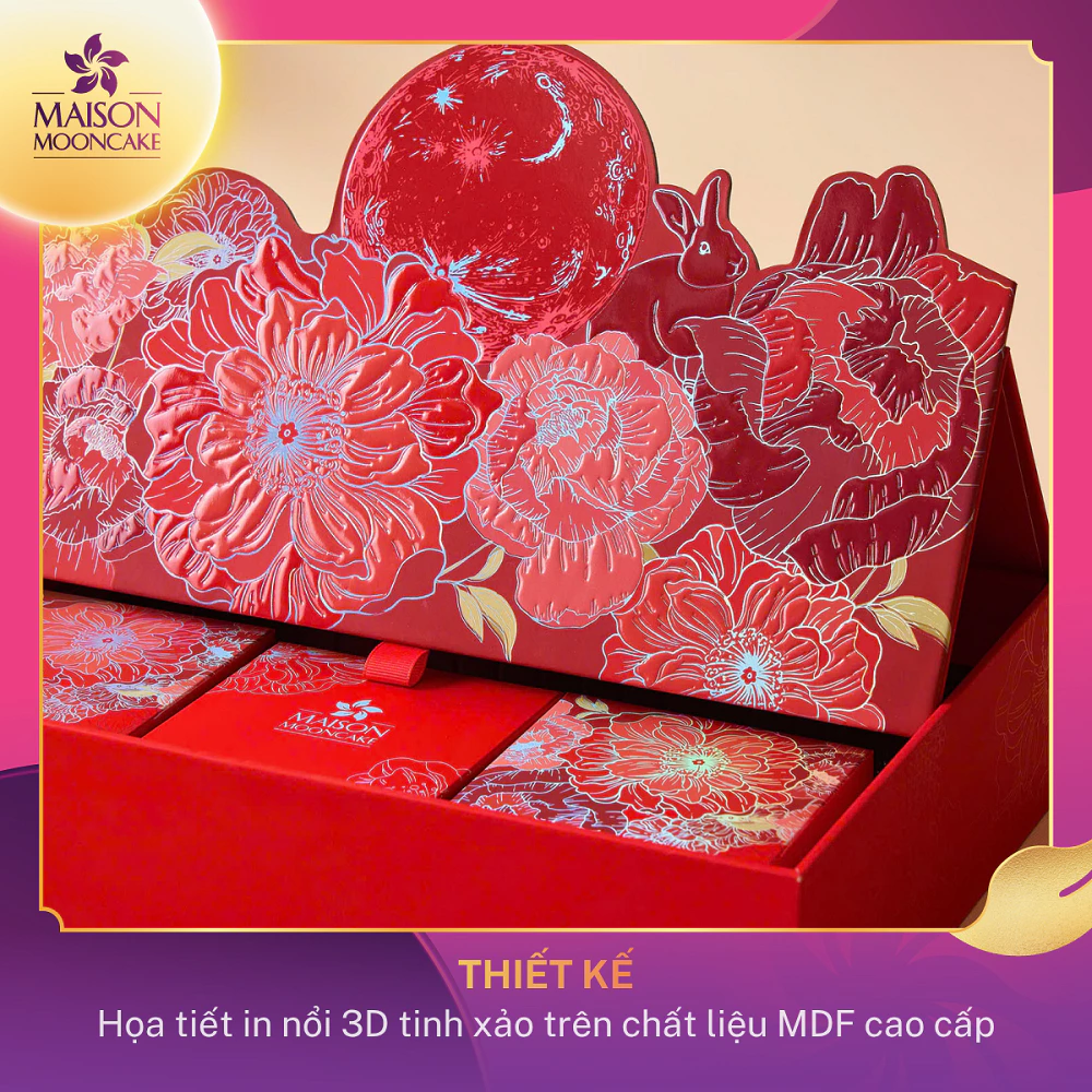 Bánh Trung thu cao cấp - Maison Mooncake - Ánh Dương- Set 06 bánh nướng x 100g- Vỏ mỏng, Vị ngọt dịu