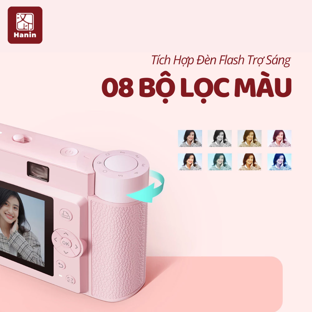 [TẶNG 5 ẢNH] Máy Ảnh Chụp Lấy Liền Hanin Z1 In Ảnh Từ Điện Thoại, Bluetooth 5.0 Lấy Nét Tự Động, Đèn Flash | Hanin