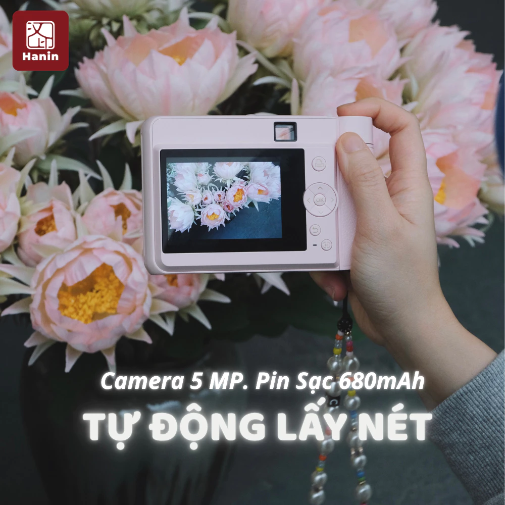 [TẶNG 5 ẢNH] Máy Ảnh Chụp Lấy Liền Hanin Z1 In Ảnh Từ Điện Thoại, Bluetooth 5.0 Lấy Nét Tự Động, Đèn Flash | Hanin