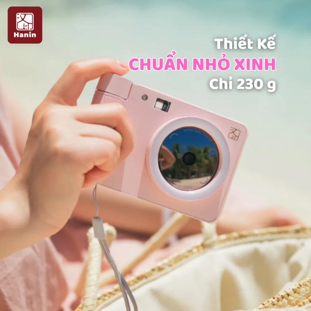 [TẶNG 5 ẢNH] Máy Ảnh Chụp Lấy Liền Hanin Z1 In Ảnh Từ Điện Thoại, Bluetooth 5.0 Lấy Nét Tự Động, Đèn Flash | Hanin