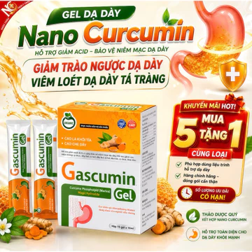 Gel Dạ Dày Nano Curcumin – Hỗ Trợ Trào Ngược Dạ Dày, Viêm Loét Dạ Dày Tá Tràng (Hộp 20 Gói)