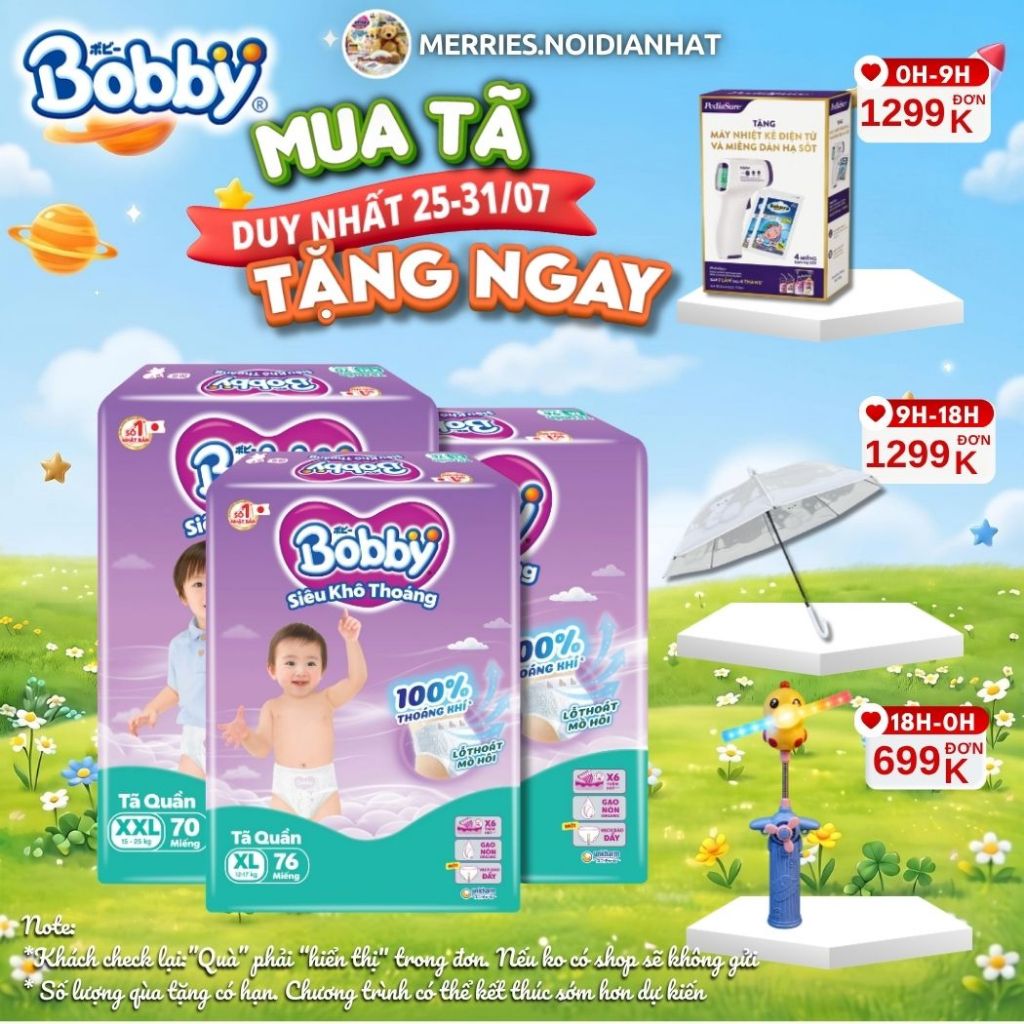 [SIÊU TIẾT KIỆM] Tã BOBBY ULTRA đủ size M96/L88/XL74/XXL70 siêu nhiều miếng
