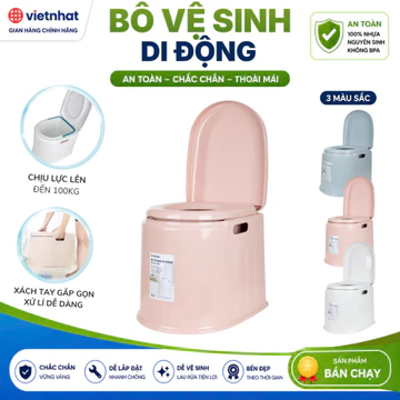 Bô Vệ Sinh Cho Người Già, Bô Vệ Sinh Di Động Đa Năng Có Nắp Đậy Ghế Bô Cho Người Ốm Dễ Dàng Vệ Sinh 5459