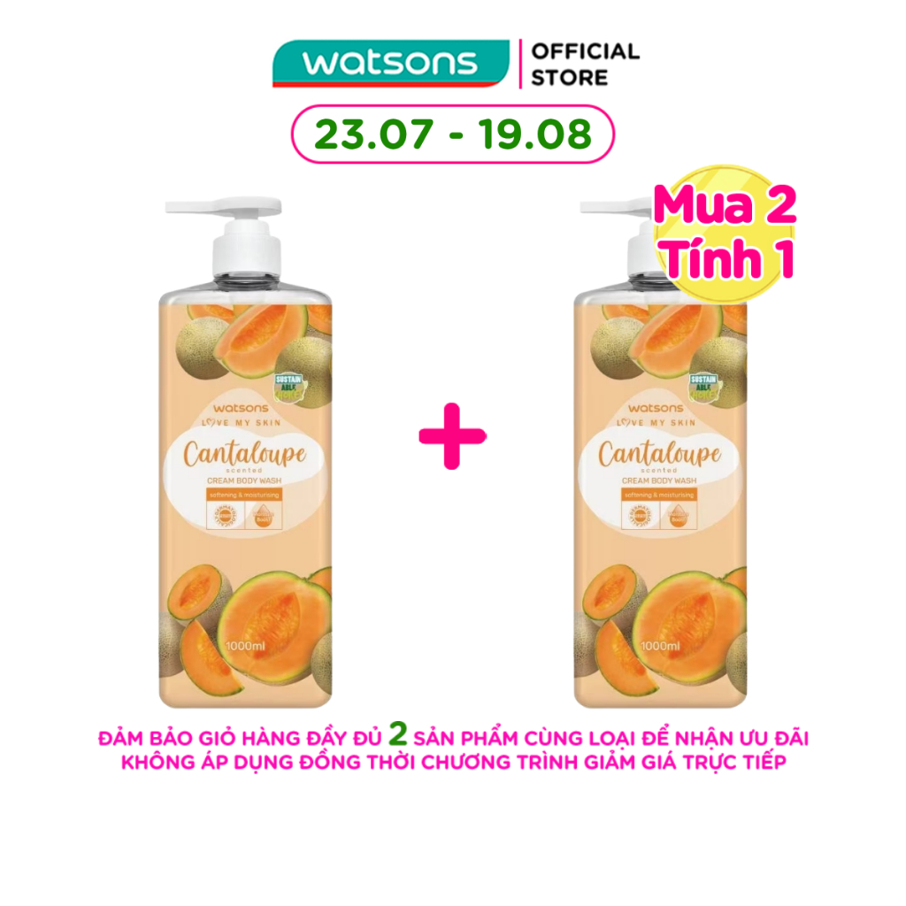 Kem tắm Hương Hoa Hồng Watsons Love My Skin Rose Scented Cream Body Wash 1000ML