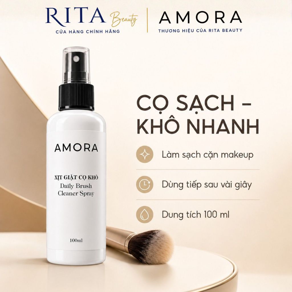 Xịt Giặt Cọ Khô Amora Daily Brush Cleaner 100ml