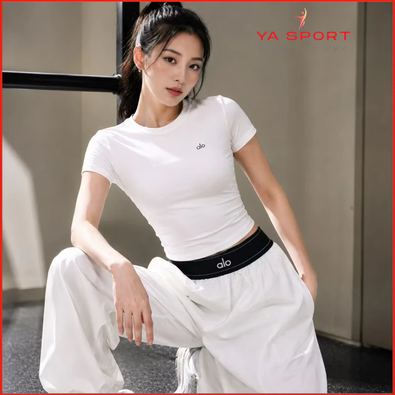 🔥HOT 2026🔥 Set Bộ Thể Thao Nữ YaSport YS78W + YS15W Xuất Mỹ Cao Cấp | Áo Thun Ôm Dáng + Quần Dài Ống Suông Gym Yoga — ảnh 1