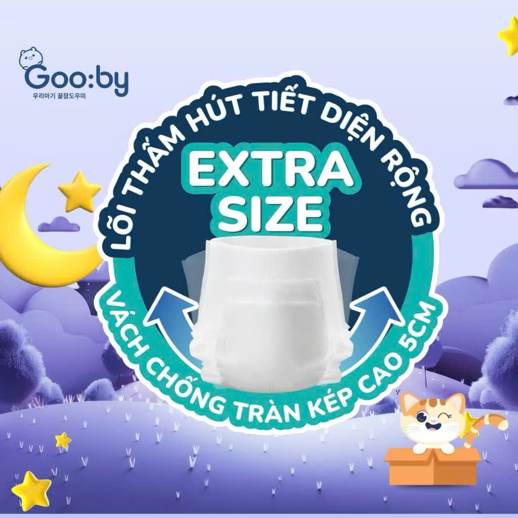[Mua 1 Bịch] Tã/Bỉm Gooby Đêm, Siêu Thấm Hút, An Toàn, Mềm Mại, Dành Cho Bé Từ 4kg-35kg