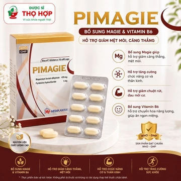 PIMAGIE Magie & Vitamin B6 | Thực phẩm bảo vệ sức khỏe | Hộp 50 viên nang mềm