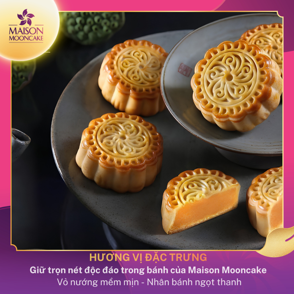 [ Đang hot ]Bánh Trung thu cao cấp - Maison Mooncake - Hứng Khởi- Set 08 bánh nướng x 80g - Vỏ mỏng, Vị ngọt dịu | BigBuy360 - bigbuy360.vn