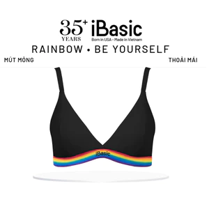 Áo ngực Bralette Rainbow Cotton USA iBasic mút mỏng tam giác lưng sọc BRAY117A, BRAY117B