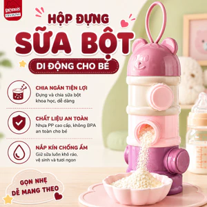 Hộp Chia Sữa 4 Ngăn Độc Lập Cho Bé RICHOUSE, Hộp Đựng Sữa Bột Di Động Dung Tích Lớn Tiện Lợi