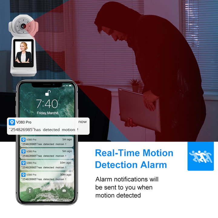 Wifi Video Call Camera Monitor Audio Home Security Camera Nhà thông minh trong nhà không dây PTZ CCTV 2.4G WIFI – 3