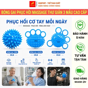 Bóng Massage Gai Silicone 20LB Đàn Hồi Cao Cấp, Dụng Cụ Tập Phục Hồi Cơ Tay Tăng Lực Ngón Tay, Thư Giãn Bàn Tay Tiện Lợi