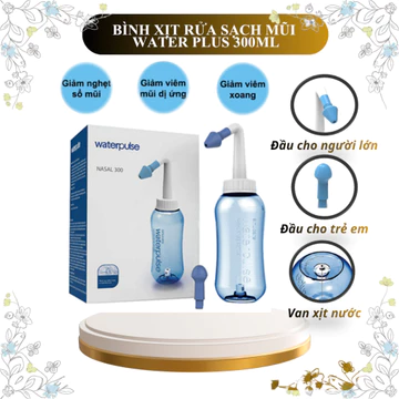 Bình Rửa Mũi Cho Bé và Người Lớn Water plus 300ml làm sạch mũi, sổ mũi, viêm mũi, nghẹt mũi