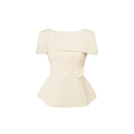 [DEAL XẢ KHO] BBSTORE'S Áo Kiểu Tiệc Cotton Cổ Thuyền Kèm Tag Hoa - AAH05A — ảnh 7