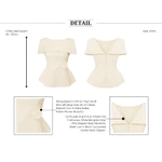 [DEAL XẢ KHO] BBSTORE'S Áo Kiểu Tiệc Cotton Cổ Thuyền Kèm Tag Hoa - AAH05A — ảnh 3