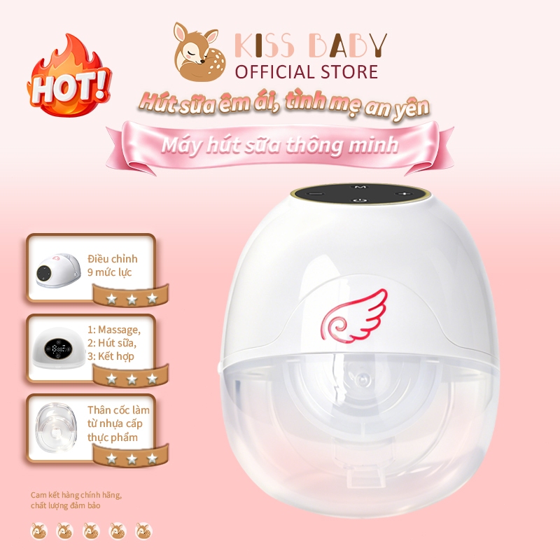 KISS BABY Máy Hút Sữa Bằng Điện Có Thể Đeo Được, Cầm Tay, Rảnh Tay, Không Đau, Thích Hợp Cho Con Bú